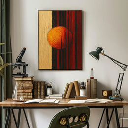 Abstract Sun and Striped Contrast Artistic Poster PosterGoat