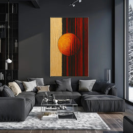 Abstract Sun and Striped Contrast Artistic Poster PosterGoat