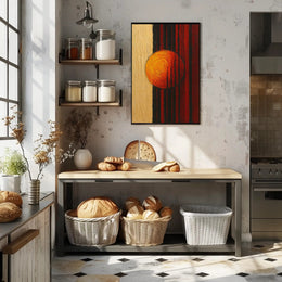 Abstract Sun and Striped Contrast Artistic Poster PosterGoat