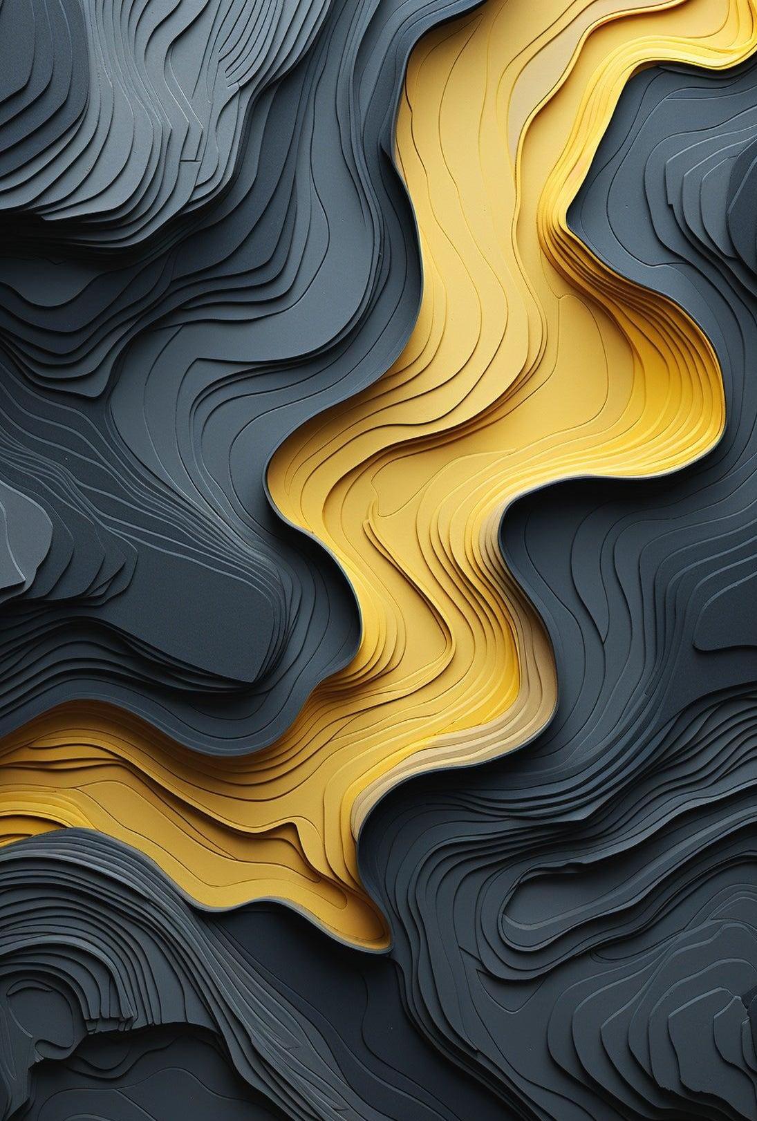 Abstract Topographical Flow Art Poster PosterGoat