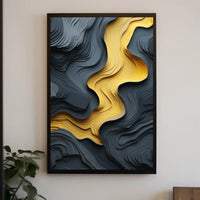 Abstract Topographical Flow Art Poster PosterGoat
