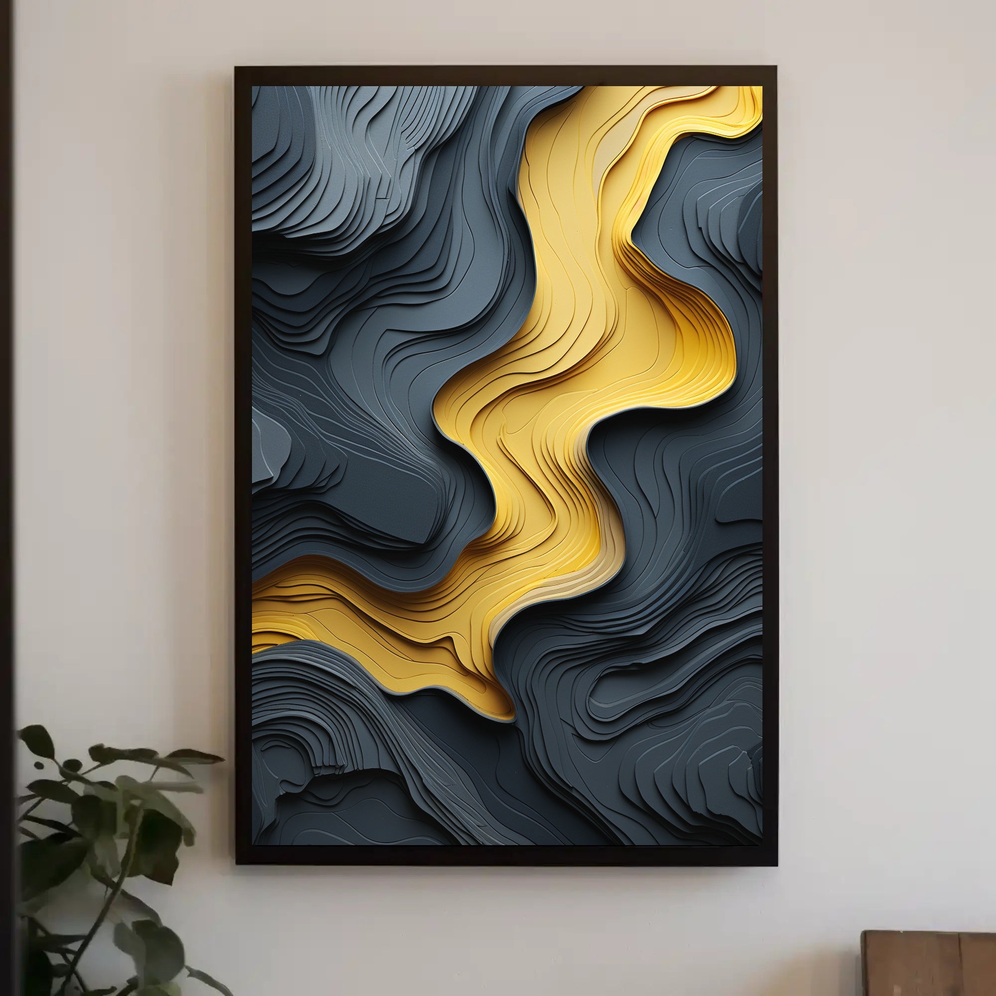 Abstract Topographical Flow Art Poster PosterGoat