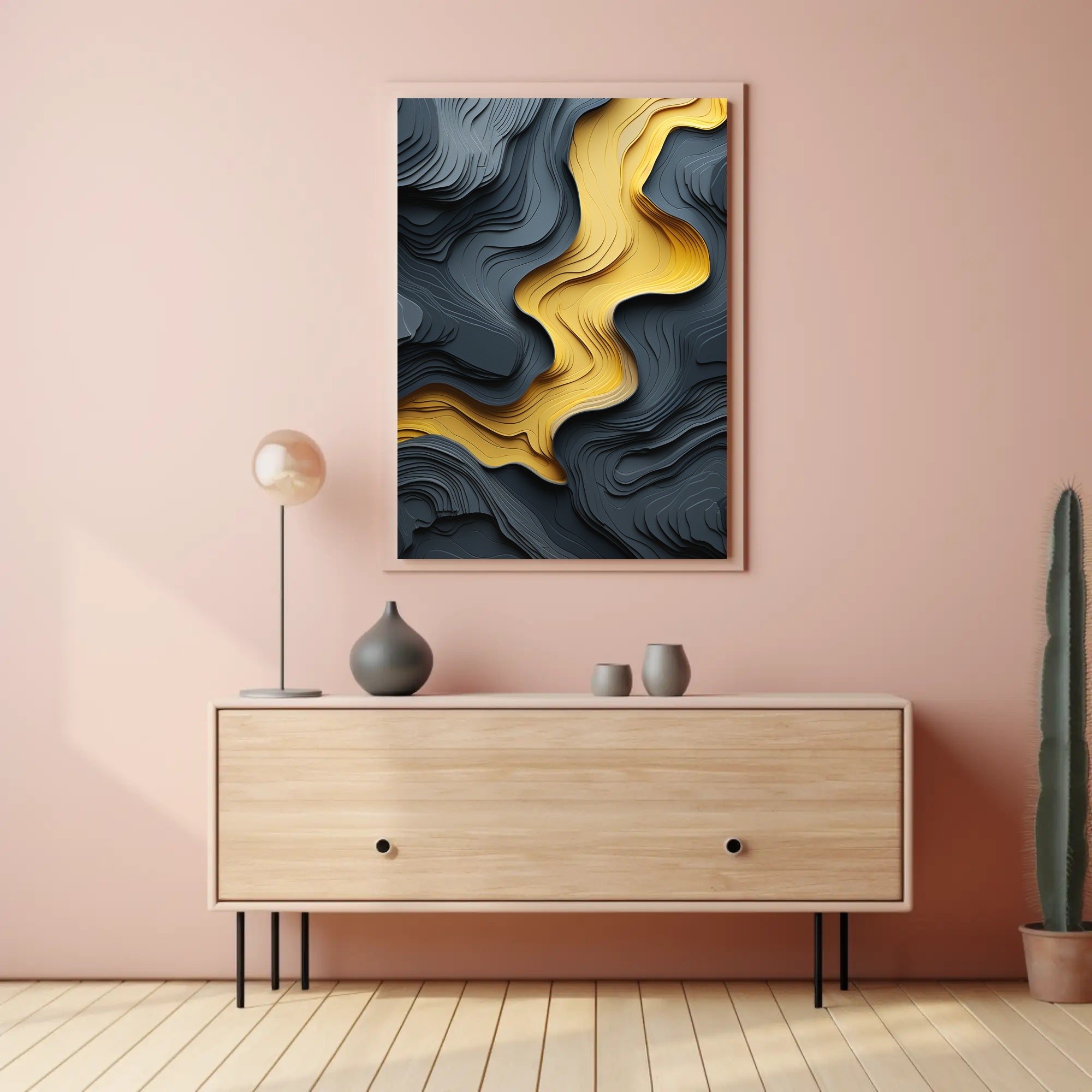 Abstract Topographical Flow Art Poster PosterGoat