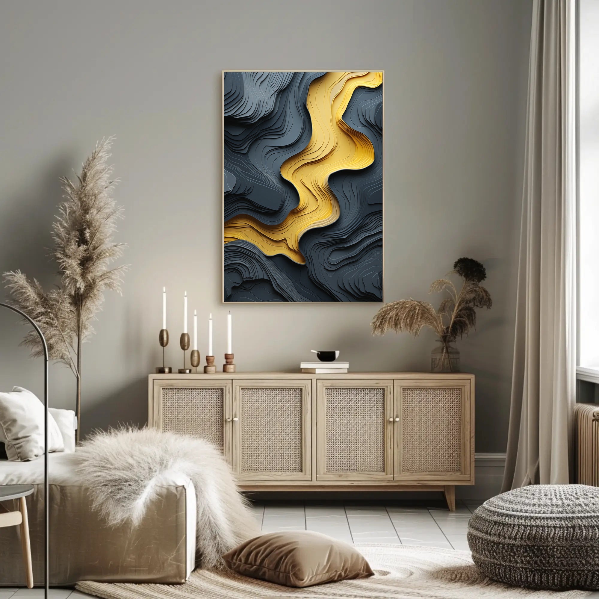 Abstract Topographical Flow Art Poster PosterGoat