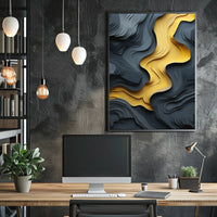 Abstract Topographical Flow Art Poster PosterGoat