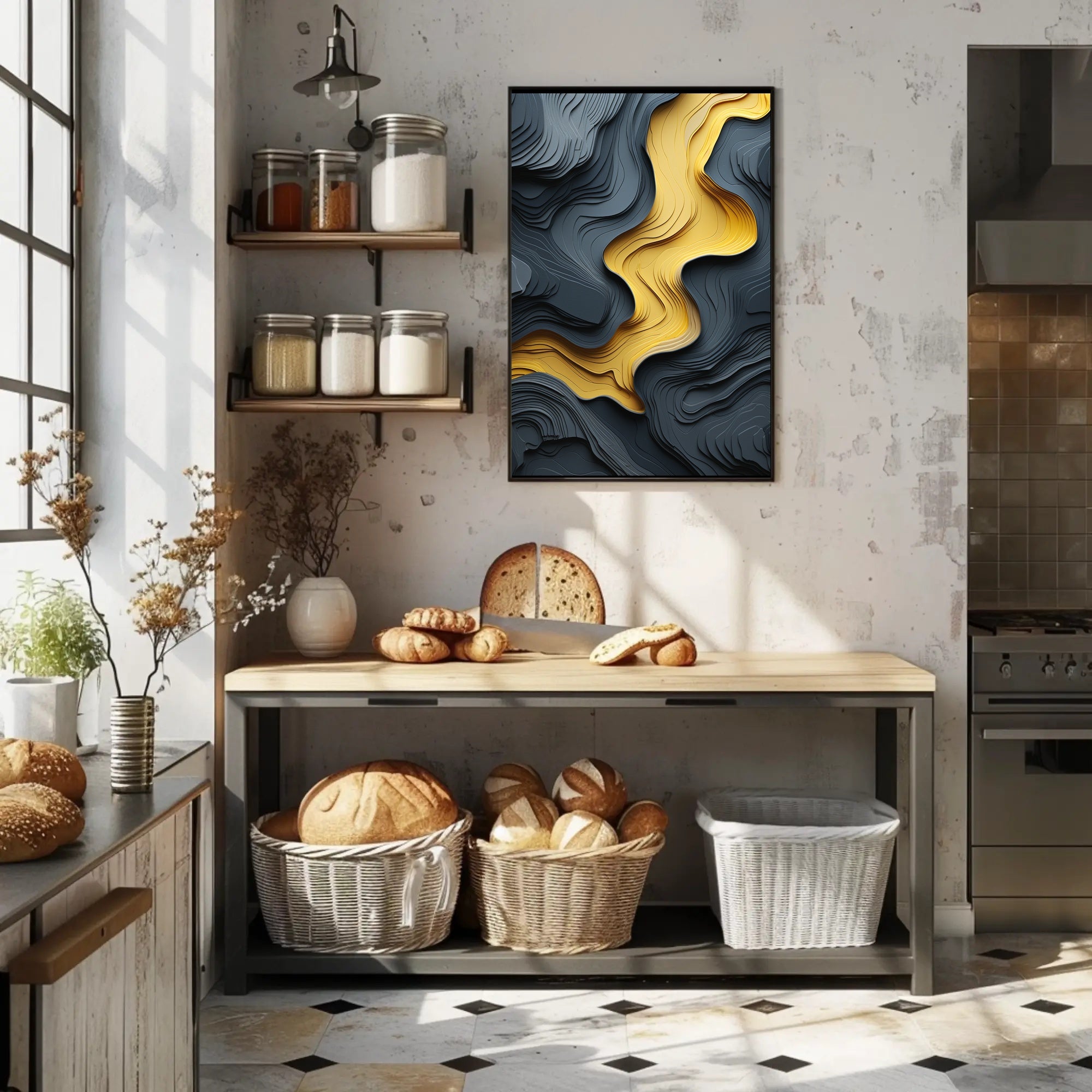 Abstract Topographical Flow Art Poster PosterGoat