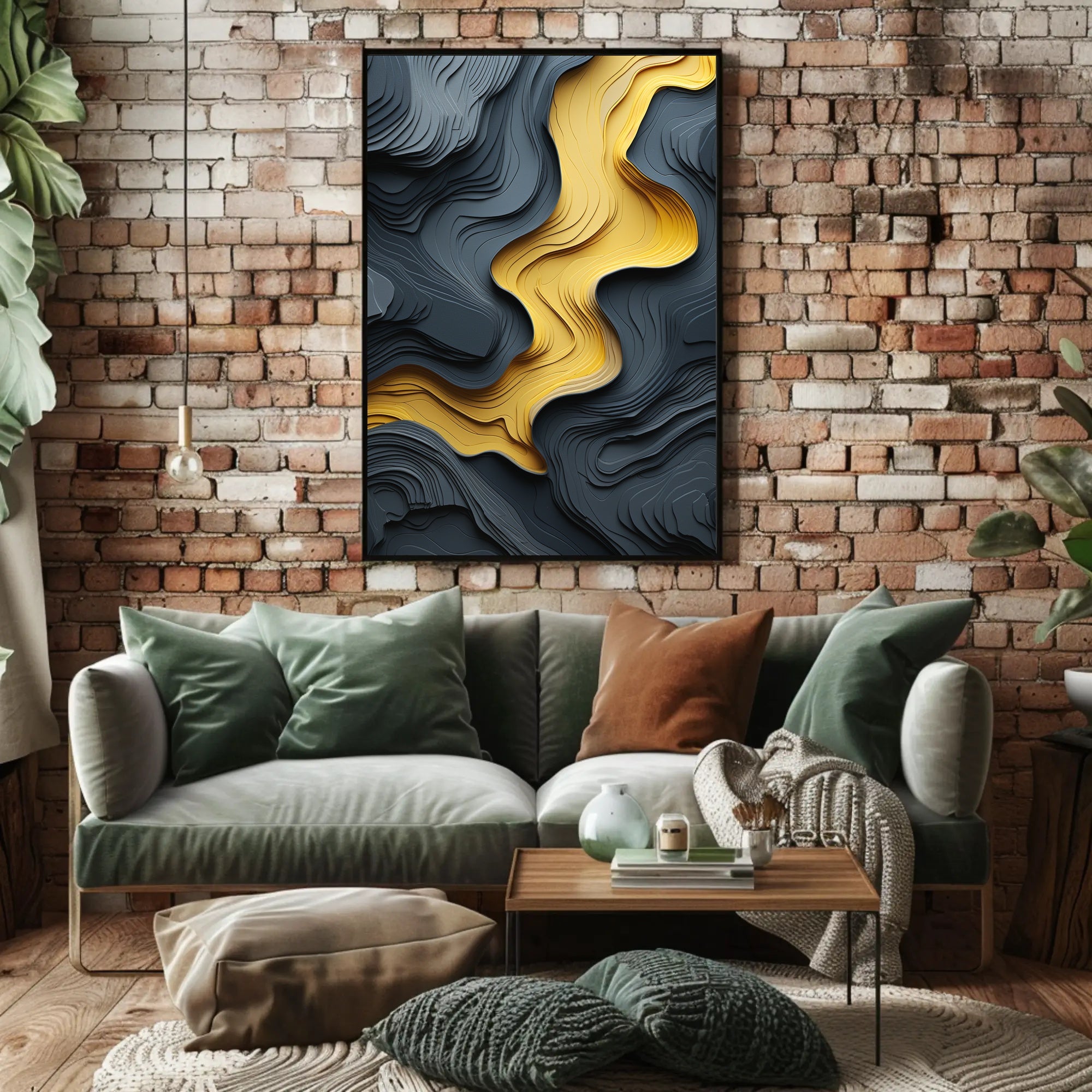 Abstract Topographical Flow Art Poster PosterGoat