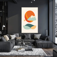 Abstract Tranquil Landscape with Retro Mid-Century Minimalist Poster PosterGoat