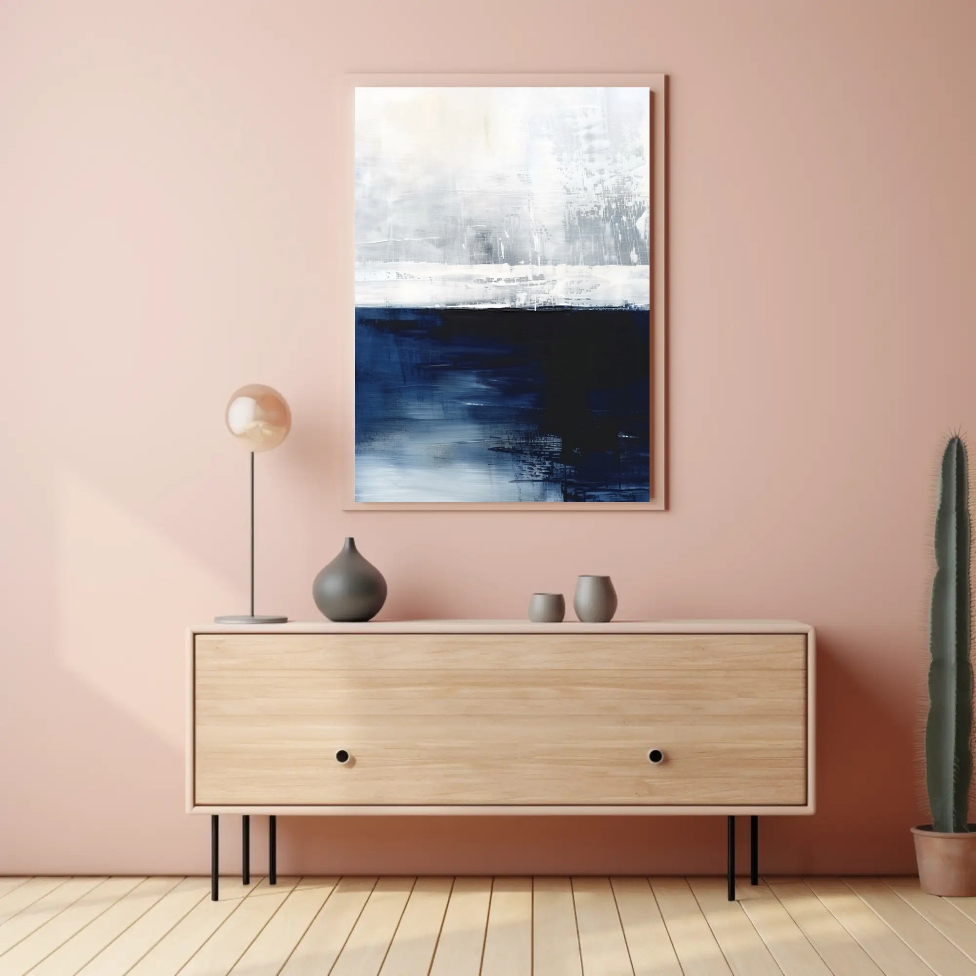 Abstract Tranquil Seascape: Modern Artistic Poster PosterGoat