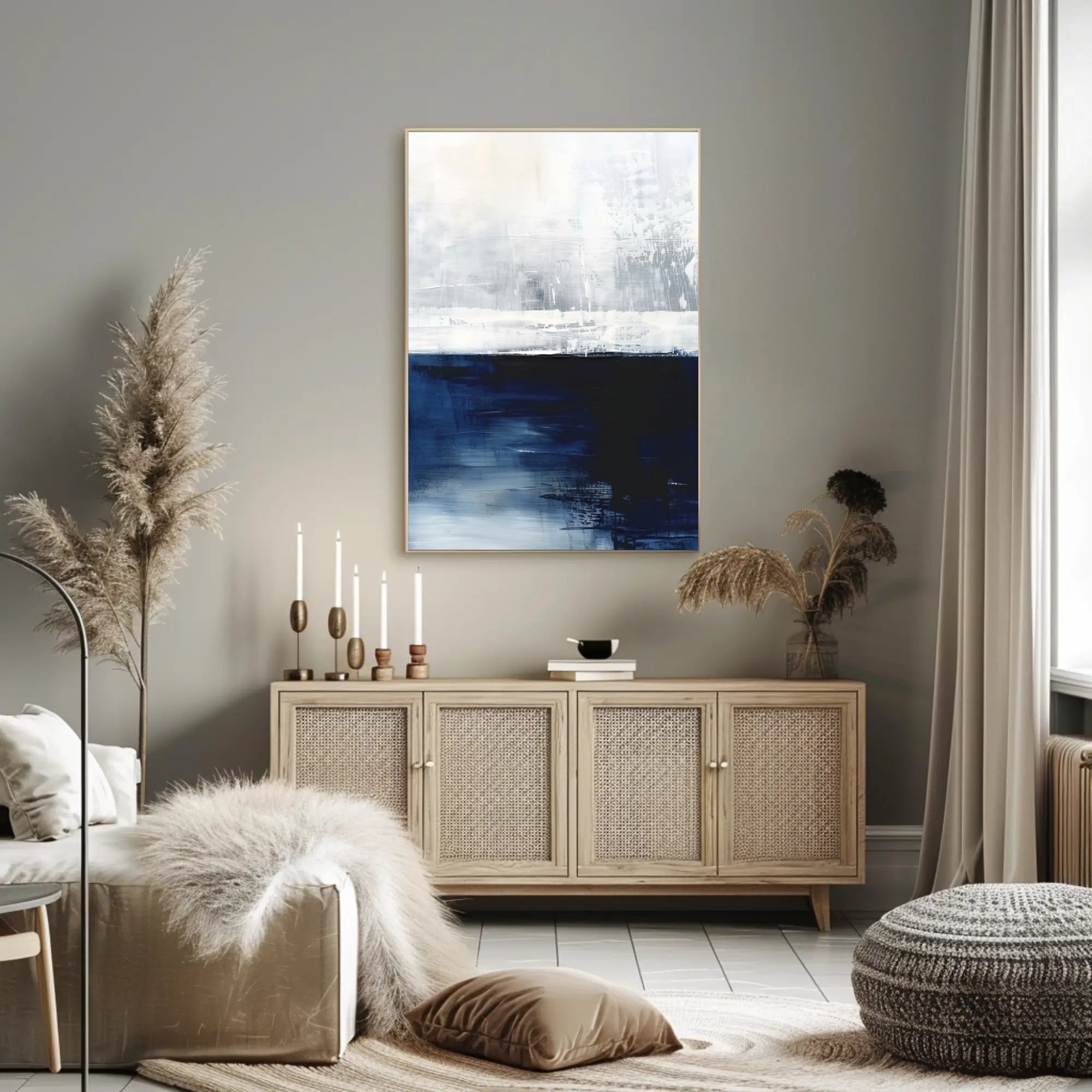 Abstract Tranquil Seascape: Modern Artistic Poster PosterGoat