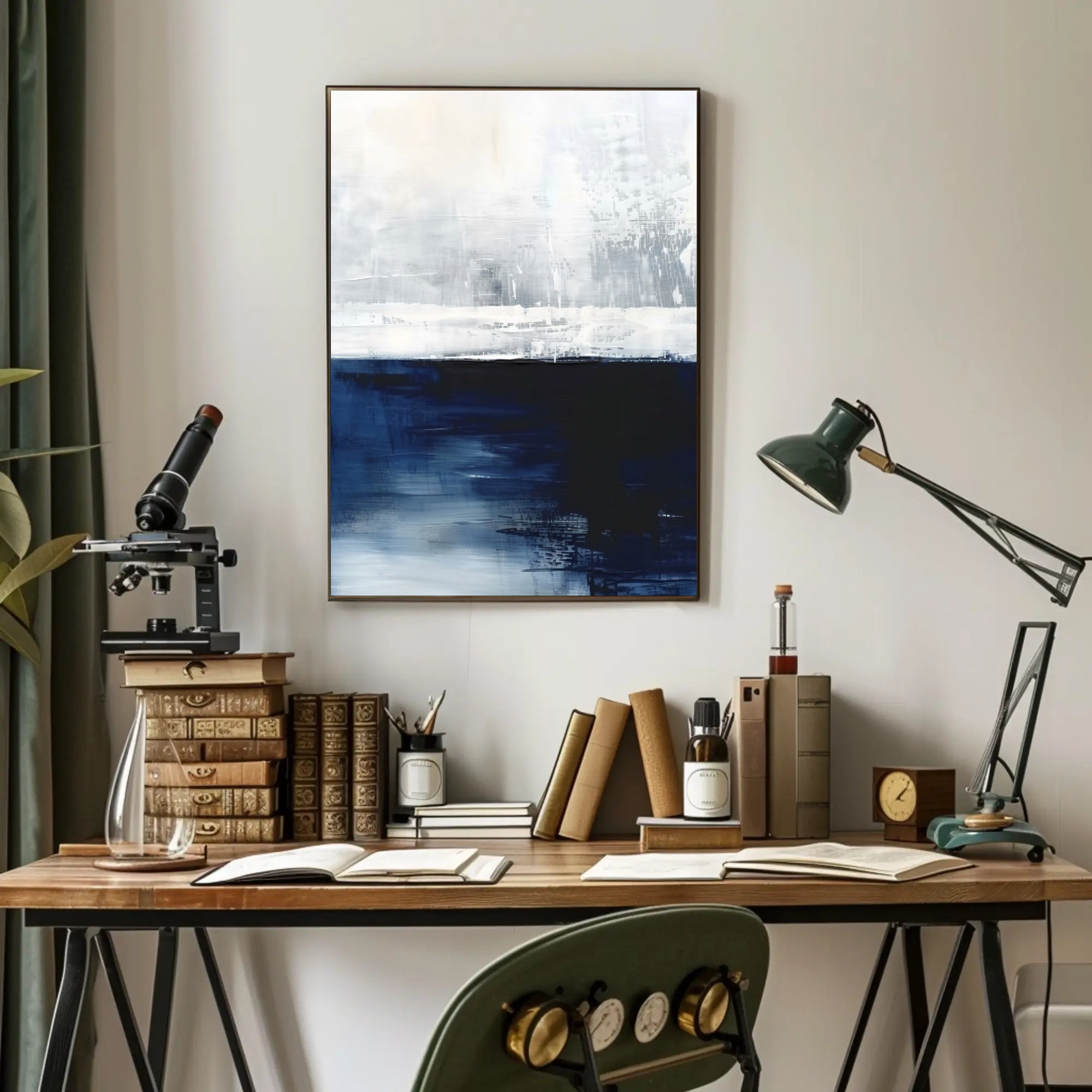 Abstract Tranquil Seascape: Modern Artistic Poster PosterGoat