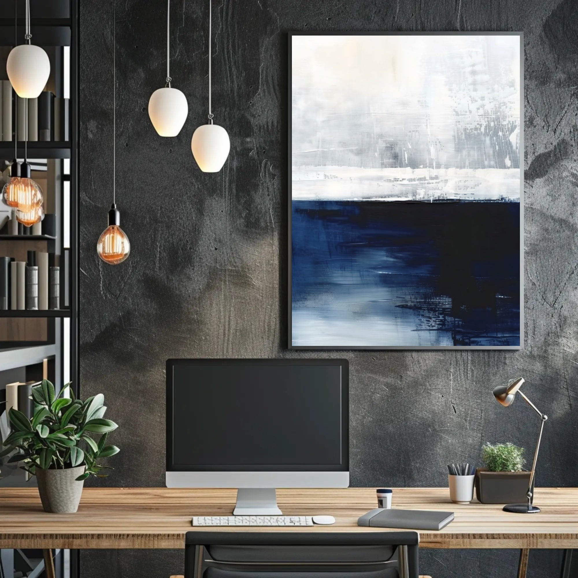 Abstract Tranquil Seascape: Modern Artistic Poster PosterGoat
