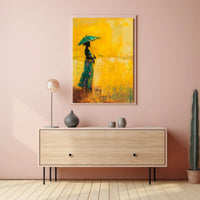 Abstract Umbrella Silhouette: Modern Artistic Poster PosterGoat