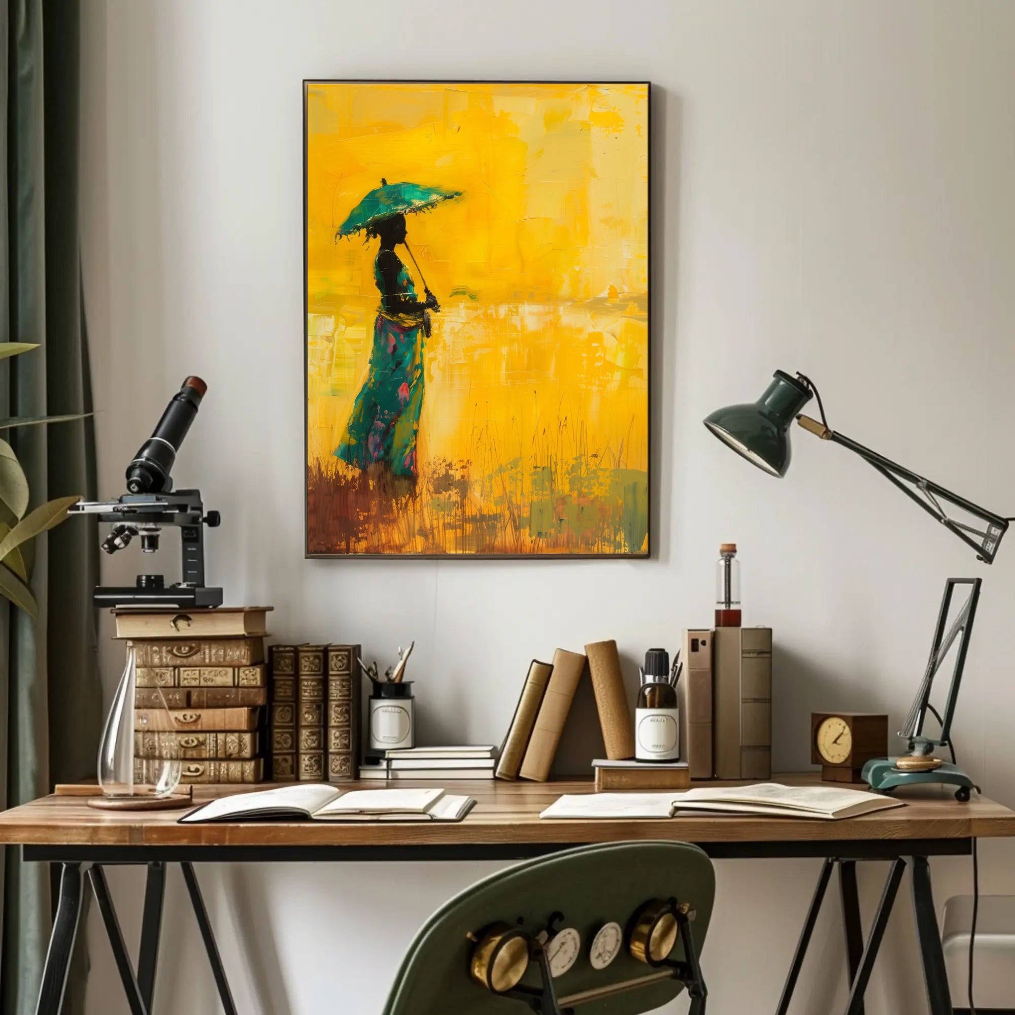 Abstract Umbrella Silhouette: Modern Artistic Poster PosterGoat