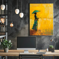 Abstract Umbrella Silhouette: Modern Artistic Poster PosterGoat