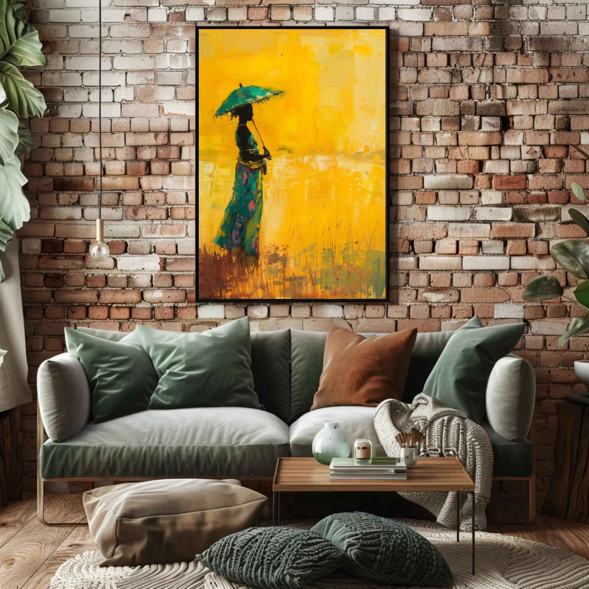 Abstract Umbrella Silhouette: Modern Artistic Poster PosterGoat