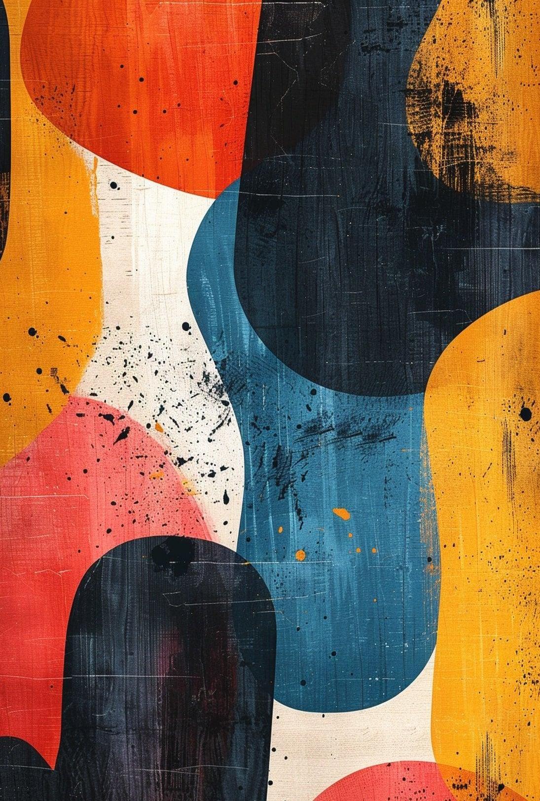 Abstract Vibrant Brush Strokes Energy Artwork Poster PosterGoat