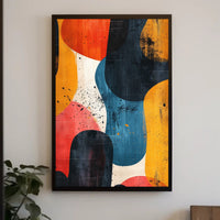 Abstract Vibrant Brush Strokes Energy Artwork Poster PosterGoat