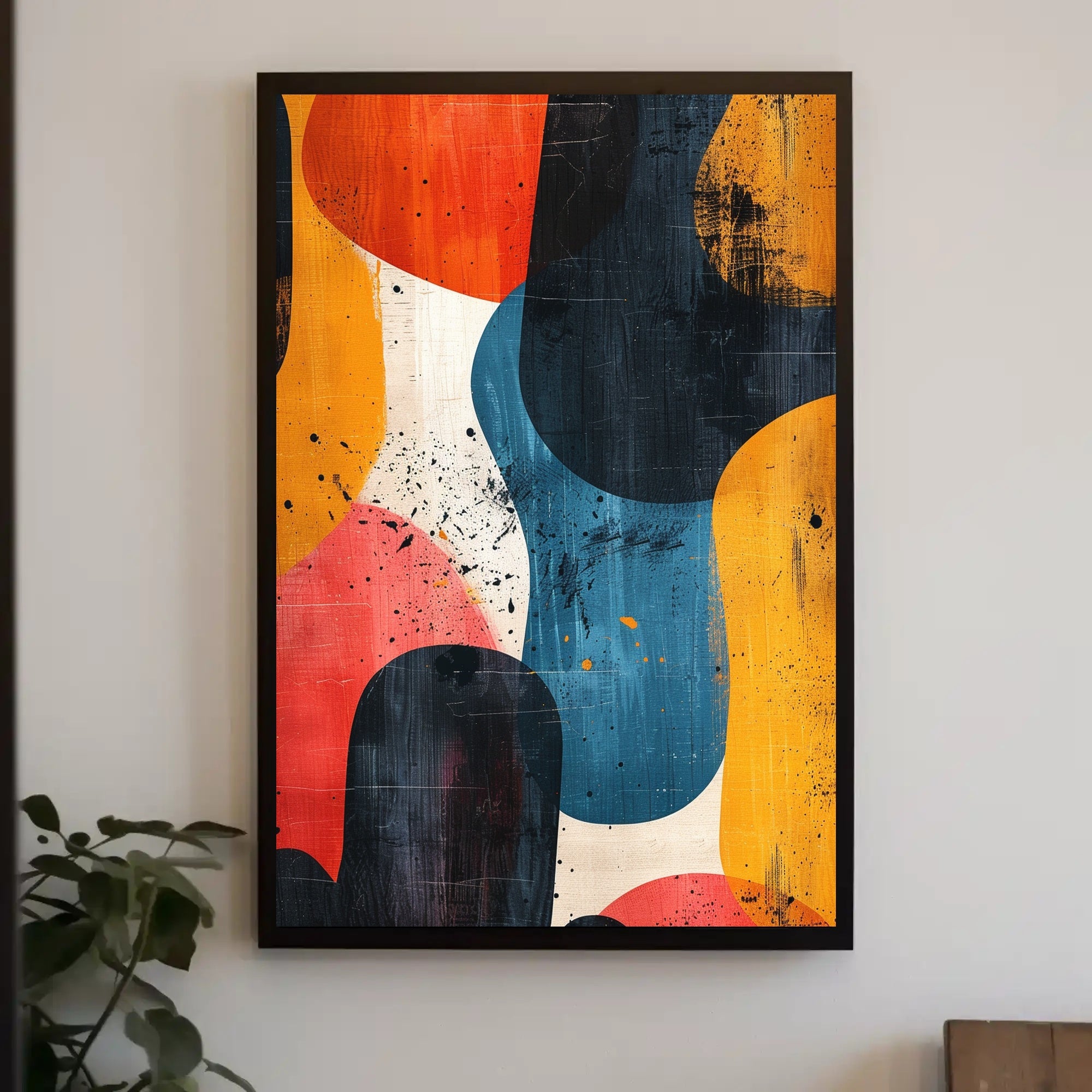 Abstract Vibrant Brush Strokes Energy Artwork Poster PosterGoat