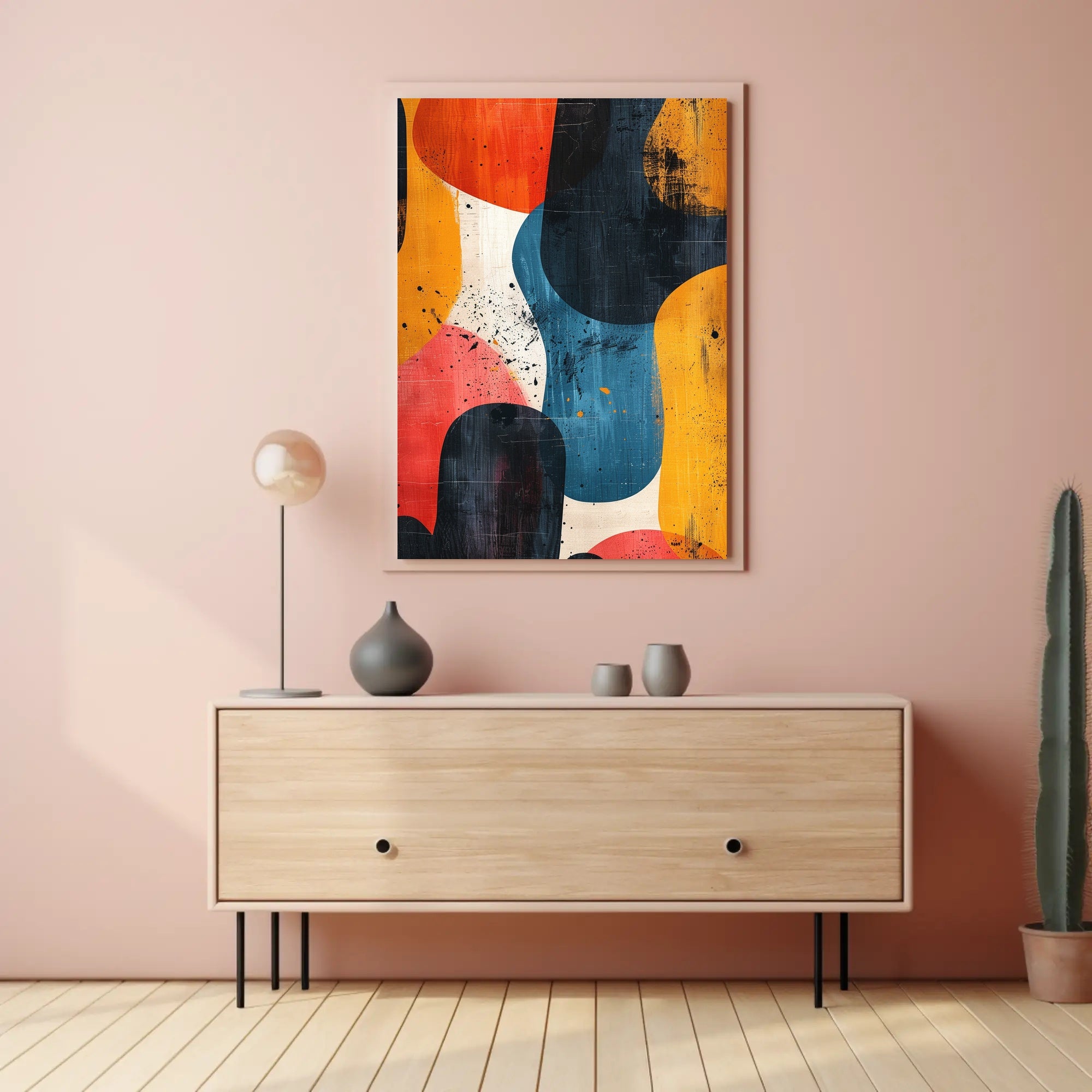 Abstract Vibrant Brush Strokes Energy Artwork Poster PosterGoat