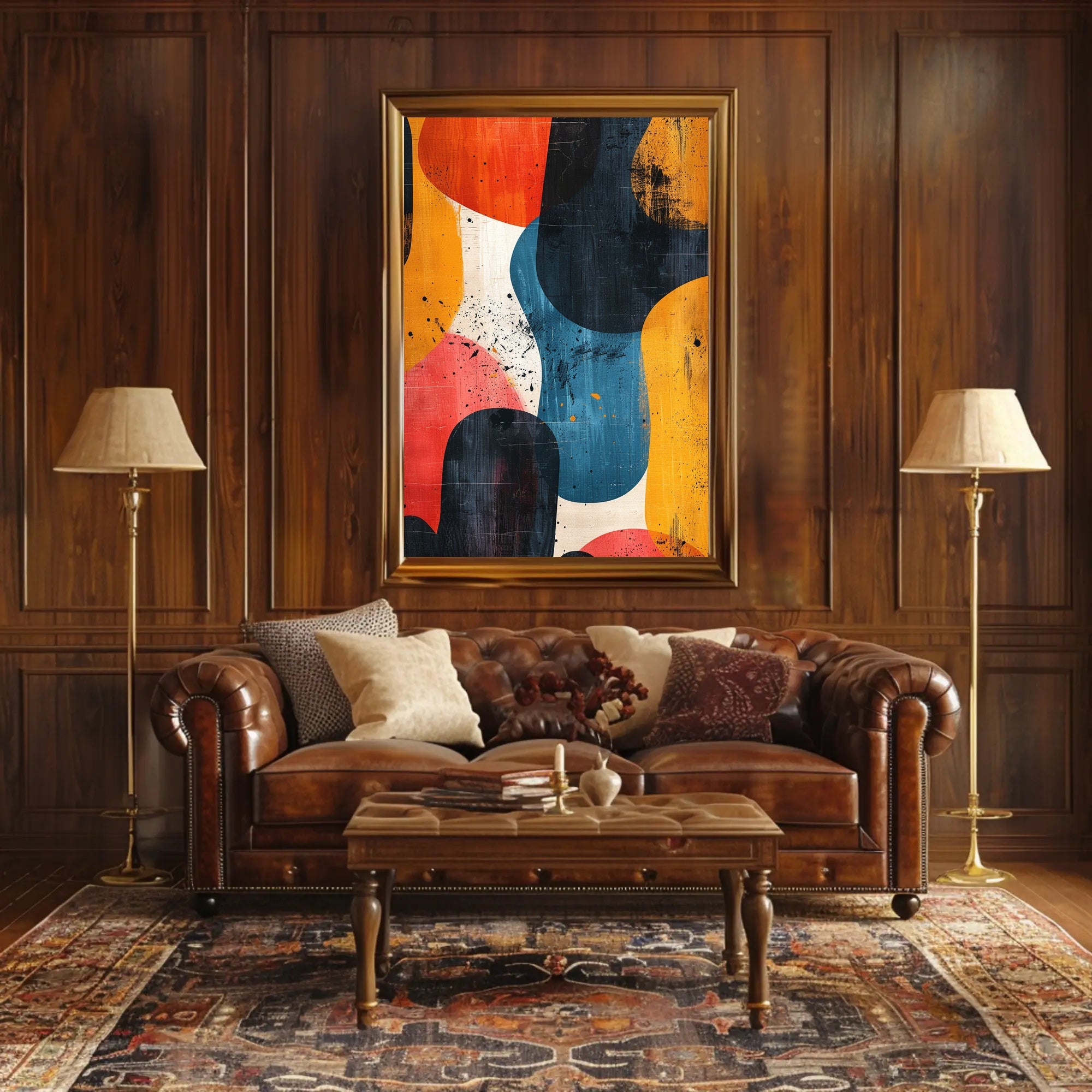 Abstract Vibrant Brush Strokes Energy Artwork Poster PosterGoat