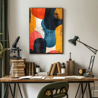 Abstract Vibrant Brush Strokes Energy Artwork Poster PosterGoat