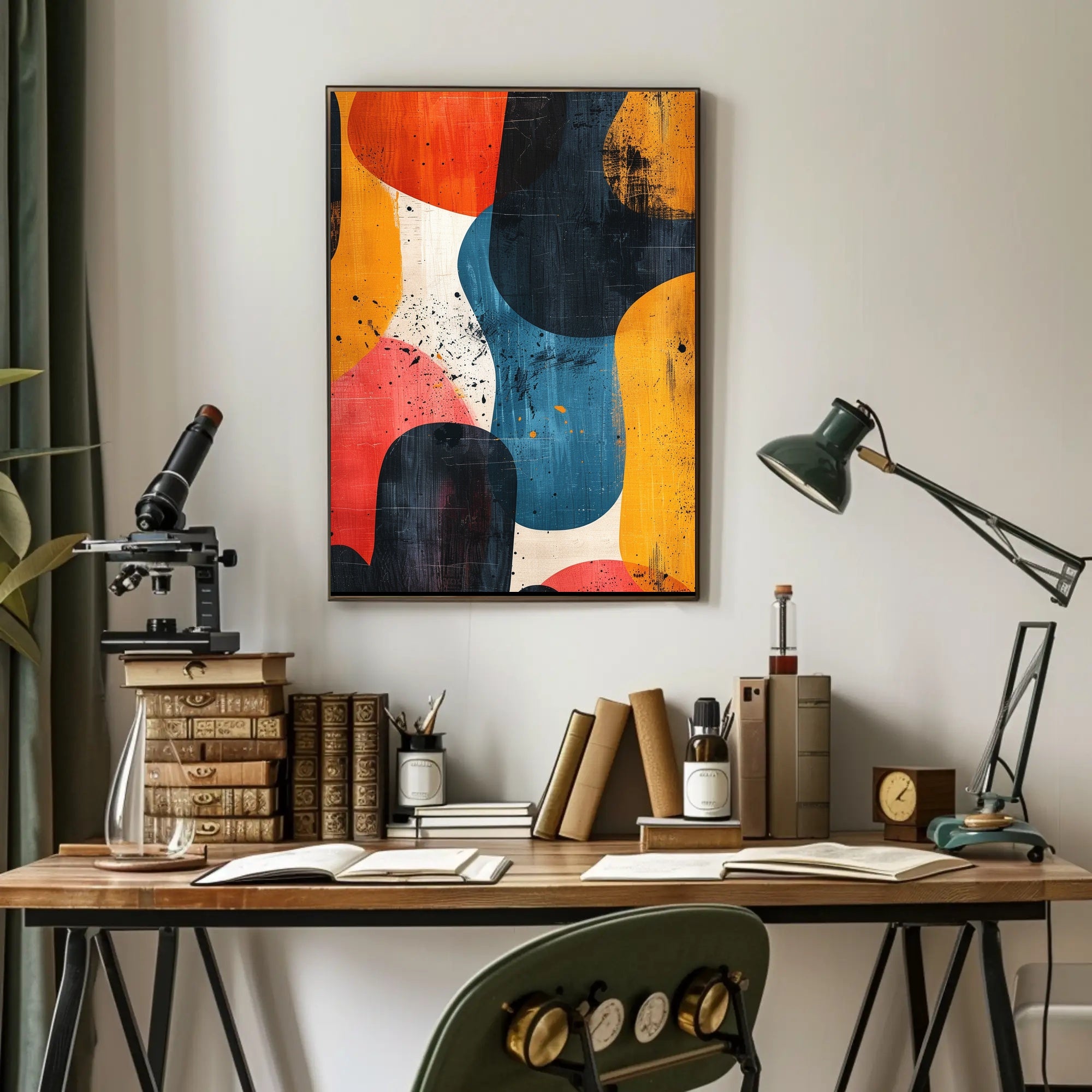 Abstract Vibrant Brush Strokes Energy Artwork Poster PosterGoat