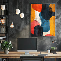 Abstract Vibrant Brush Strokes Energy Artwork Poster PosterGoat