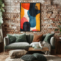 Abstract Vibrant Brush Strokes Energy Artwork Poster PosterGoat
