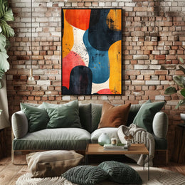 Abstract Vibrant Brush Strokes Energy Artwork Poster PosterGoat