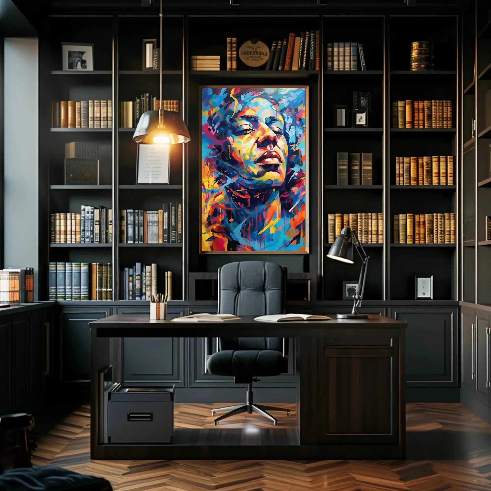 Abstract Vibrant Expression in Modern Artistic Poster PosterGoat