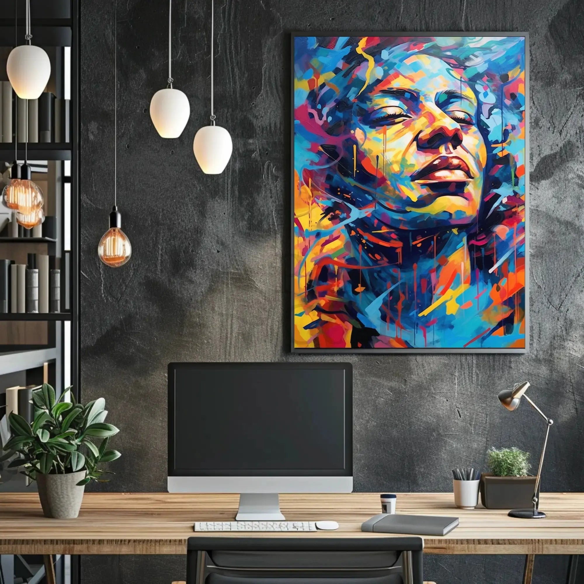 Abstract Vibrant Expression in Modern Artistic Poster PosterGoat
