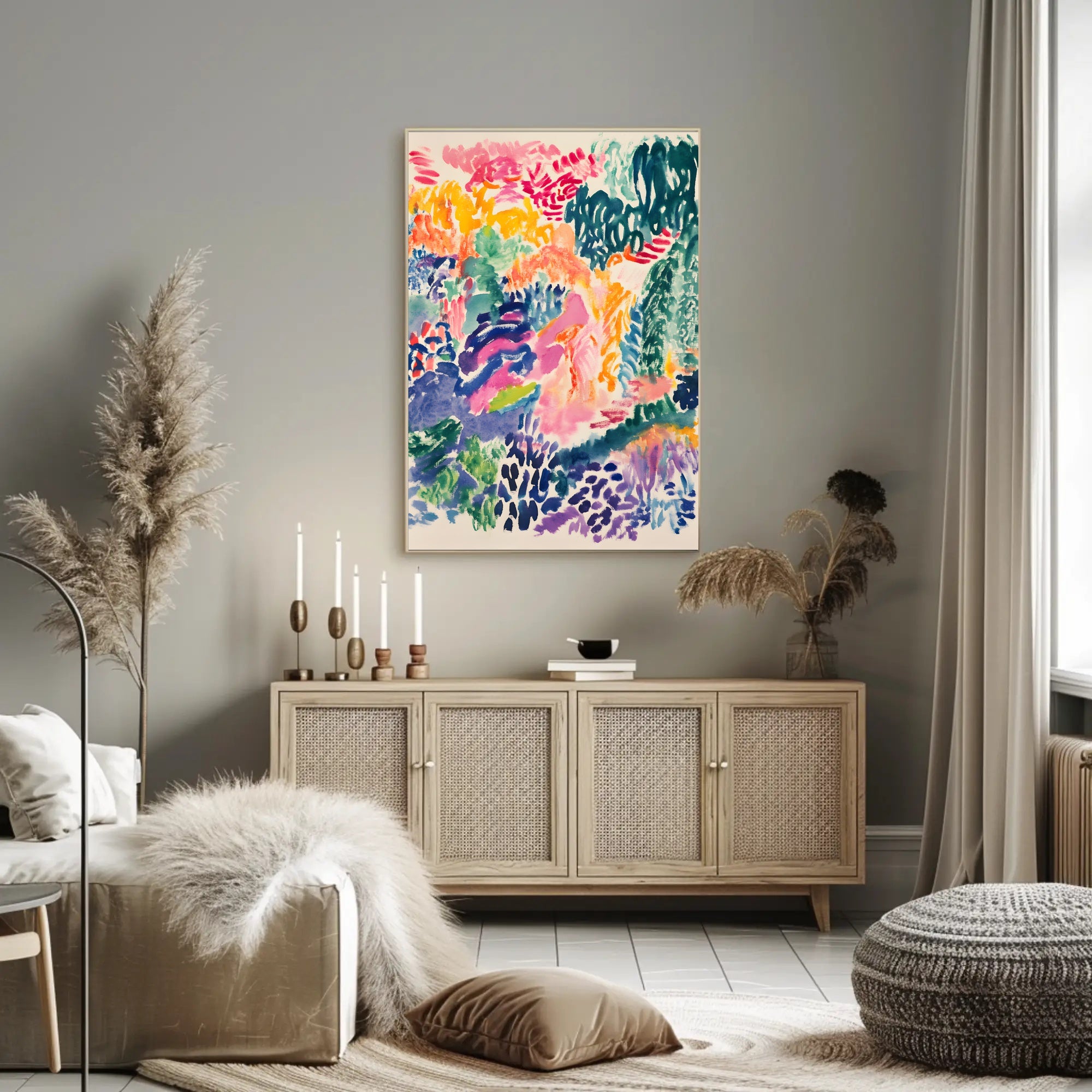 Abstract Vibrant Expressionism Art Print for Artistic, Pop Culture Poster PosterGoat