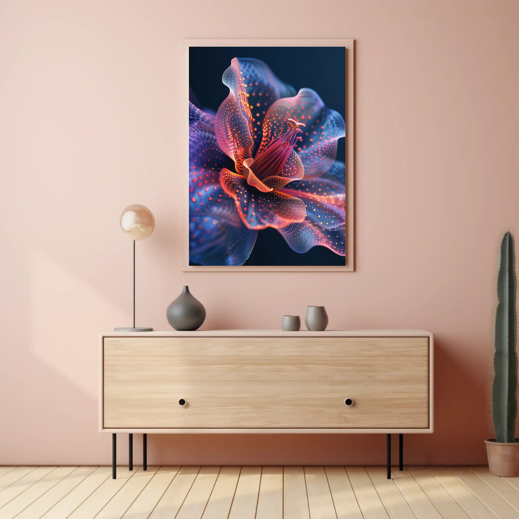 Abstract Vibrant Flower Design - Artistic Poster PosterGoat