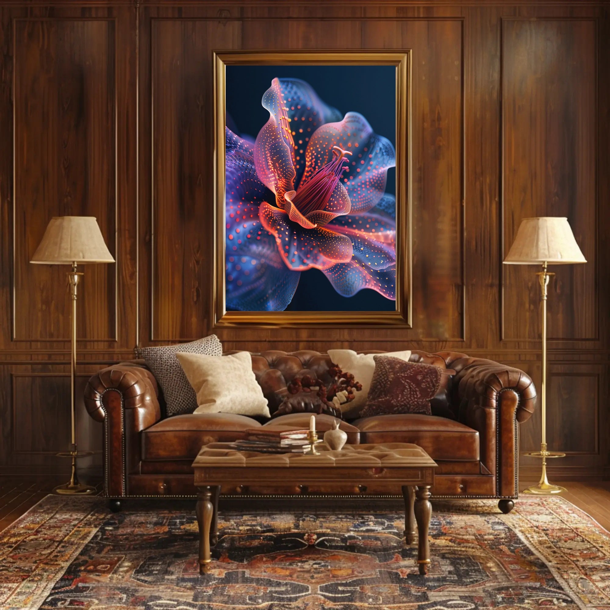 Abstract Vibrant Flower Design - Artistic Poster PosterGoat