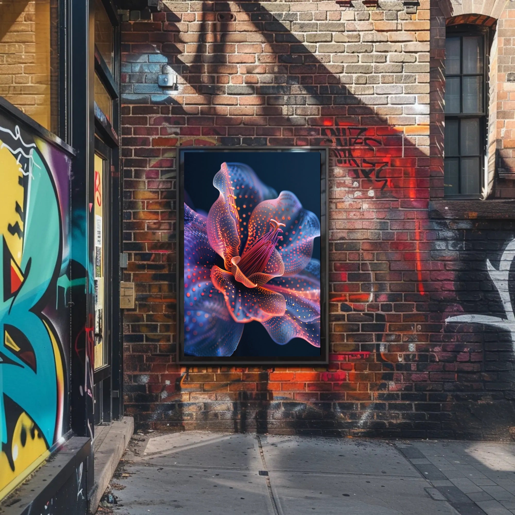 Abstract Vibrant Flower Design - Artistic Poster PosterGoat