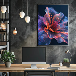 Abstract Vibrant Flower Design - Artistic Poster PosterGoat