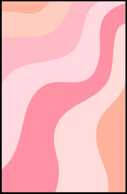 Abstract Waves of Peach and Coral Poster PosterGoat