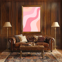 Abstract Waves of Peach and Coral Poster PosterGoat