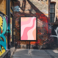 Abstract Waves of Peach and Coral Poster PosterGoat