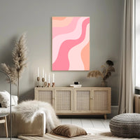 Abstract Waves of Peach and Coral Poster PosterGoat