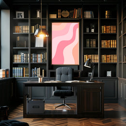 Abstract Waves of Peach and Coral Poster PosterGoat