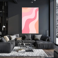 Abstract Waves of Peach and Coral Poster PosterGoat