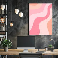Abstract Waves of Peach and Coral Poster PosterGoat