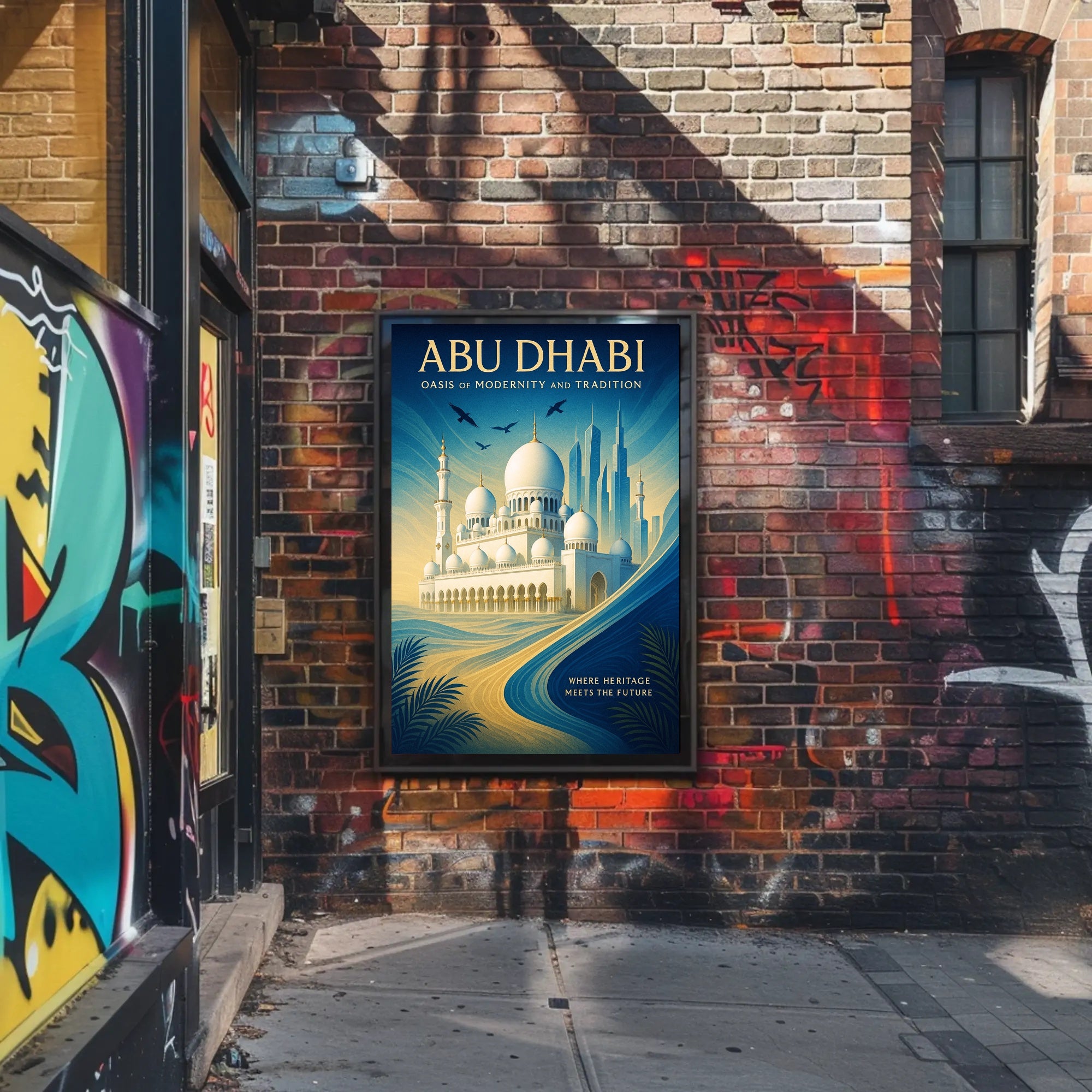 Abu Dhabi Oasis of Modernity and Tradition Poster PosterGoat