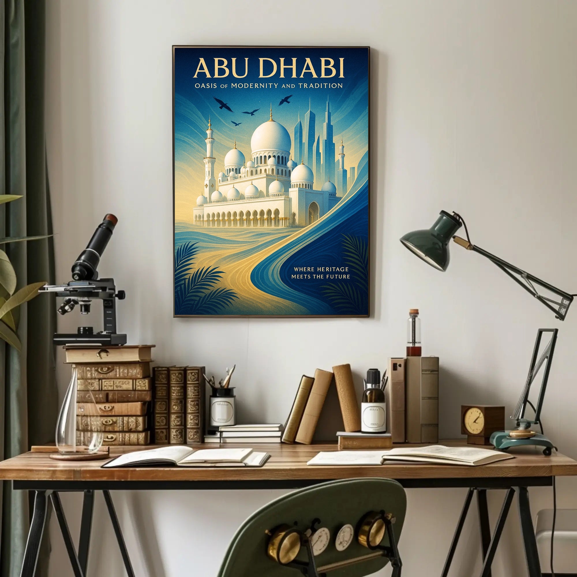 Abu Dhabi Oasis of Modernity and Tradition Poster PosterGoat
