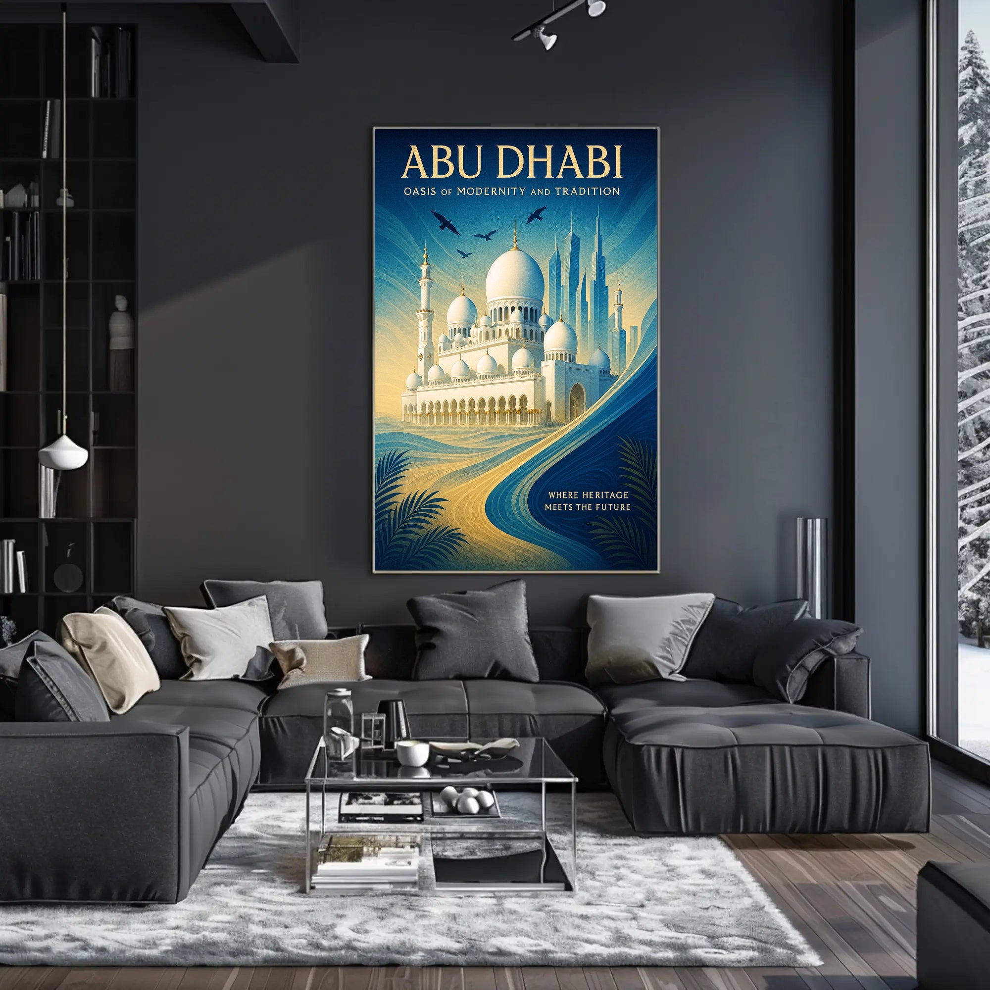 Abu Dhabi Oasis of Modernity and Tradition Poster PosterGoat
