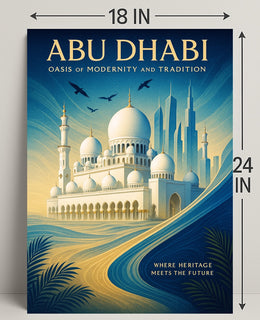 Abu Dhabi Oasis of Modernity and Tradition Poster PosterGoat