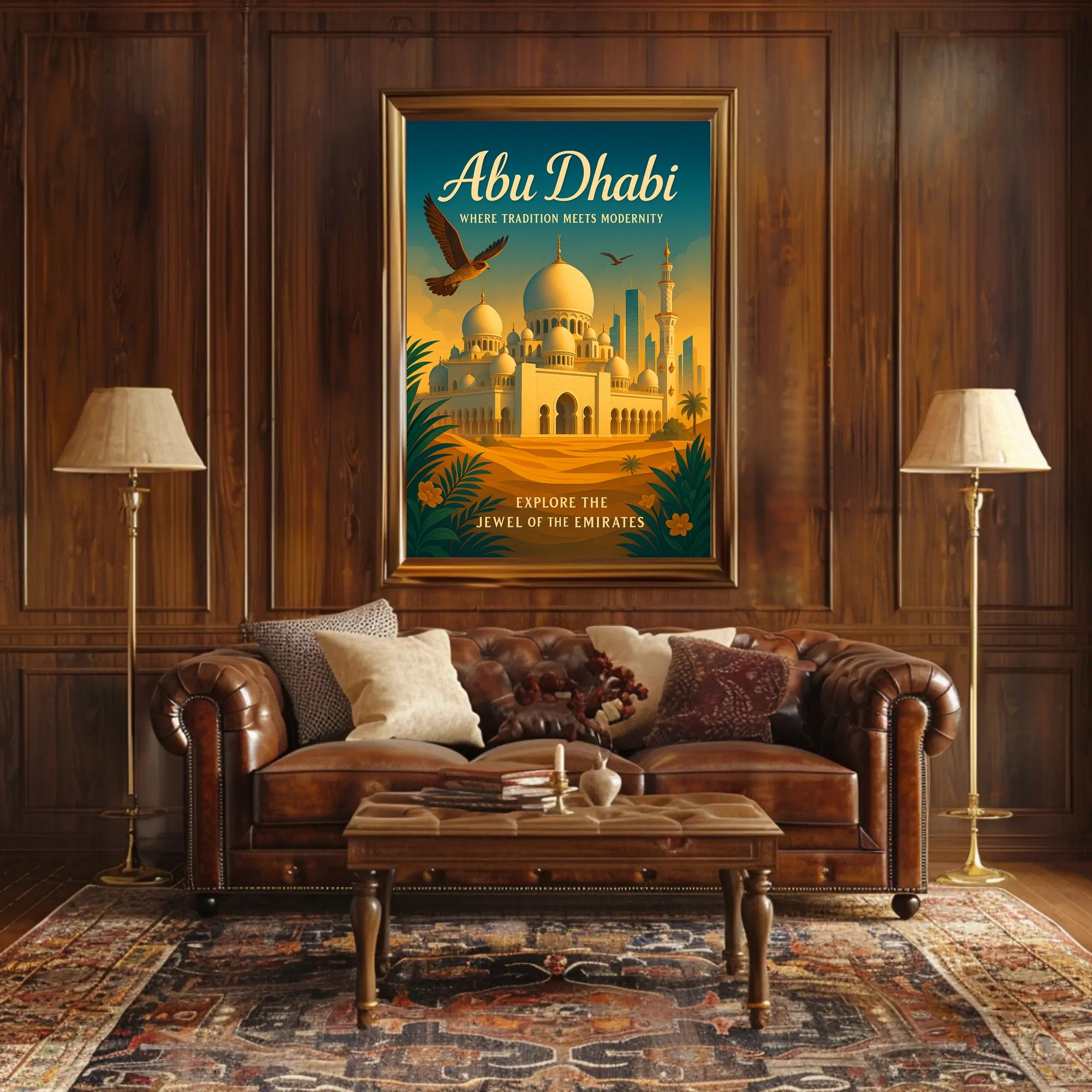 Abu Dhabi Tradition Meets Modernity Poster PosterGoat