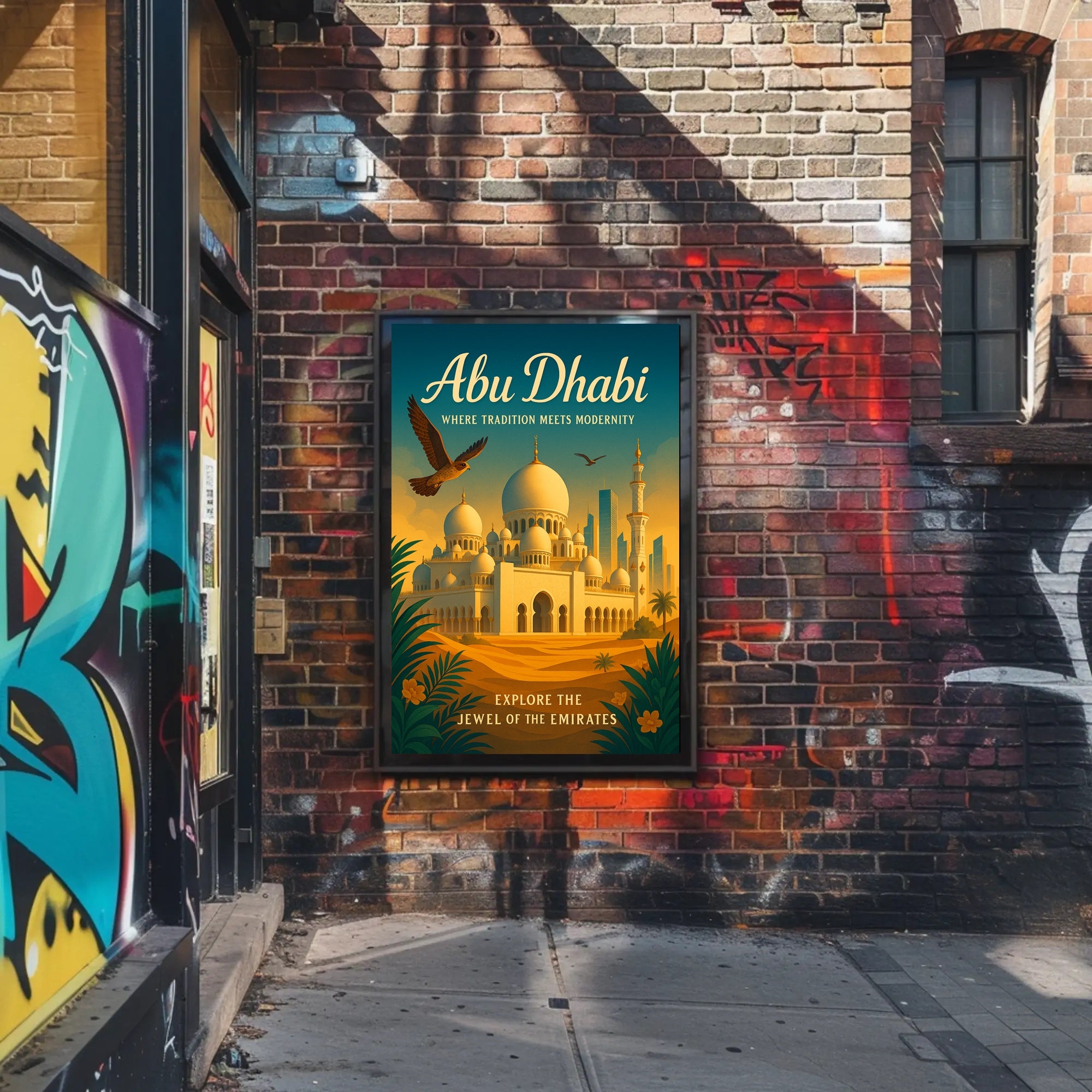 Abu Dhabi Tradition Meets Modernity Poster PosterGoat